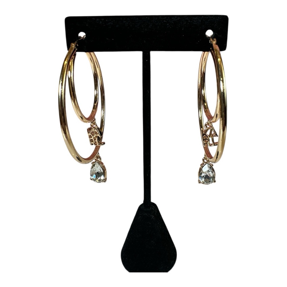 Karl Lagerfeld NWT Gold Double Hoop Earrings